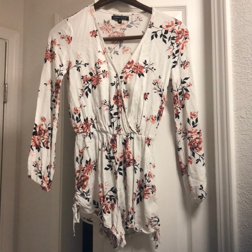 White floral Kendall and Kylie romper